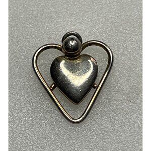 Heart In An Open Heart Pendant Or Charm